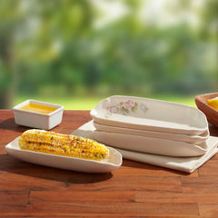 Tea Rose Set of 4 Corn Dishes