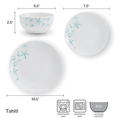 Tahiti 12 Piece Dinnerware Set, Service for 4