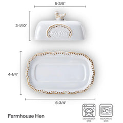 Farmhouse Hen Covered Butter Dish