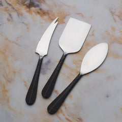 Sable Black 3 Piece Cheese Set