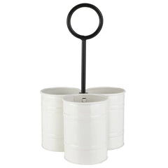 White Flatware Metal Storage Caddy