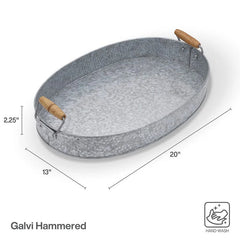 Galvanized Oval Serving Tray