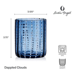 Darbie Angell Dappled Clouds Cobalt Set of 4 Double Old Fashioned Glasses