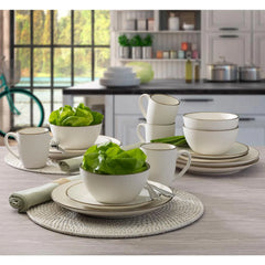 Juliana Cream 16 Piece Dinnerware Set, Service for 4
