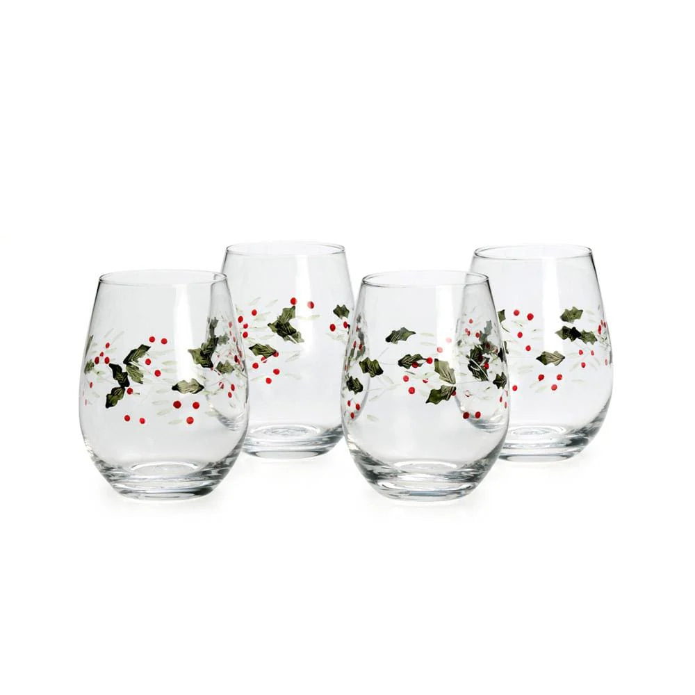 Winterberry® Set of 4 Stemless Wine Glasses