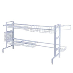 Over the Sink 2 Tier Expandable Organizer Dish Drying Rack