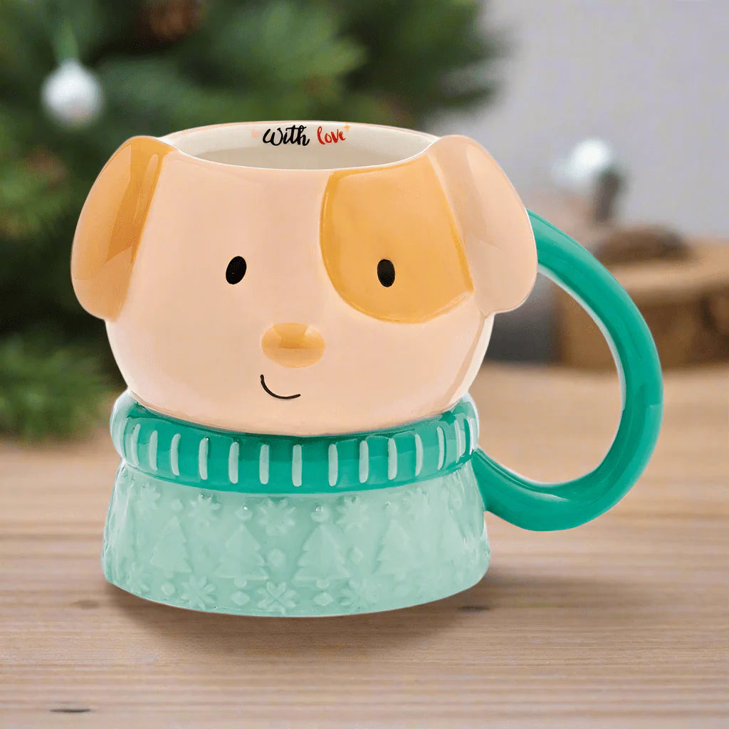 Holiday Dog Figural Mug