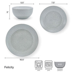 Felicity 12 Piece Dinnerware Set, Service for 4