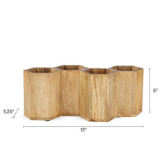 Hex Wood Flatware Storage Caddy