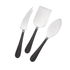 Sable Black 3 Piece Cheese Set