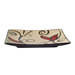 Belmont Set of 4 Square Red Vine Salad Plates