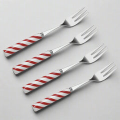 Candy Cane Set of 4 Appetizer Forks