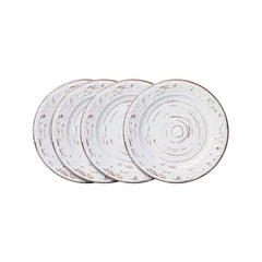 Trellis White Set of 4 Appetizer Plates