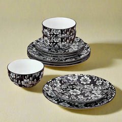 Midnight Blooms 12 Piece Dinnerware Set, Service for 4
