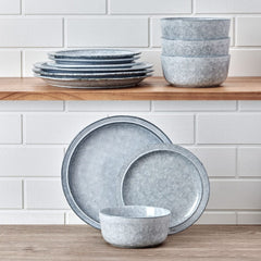 Blooming Meadow Blue 12 Piece Dinnerware Set, Service for 4