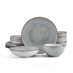 Arlie Gray 12 Piece Dinnerware Set, Service for 4
