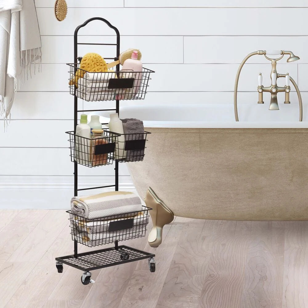 Mercato 3 Tier Adjustable Storage Rack with Chalkboard Plates